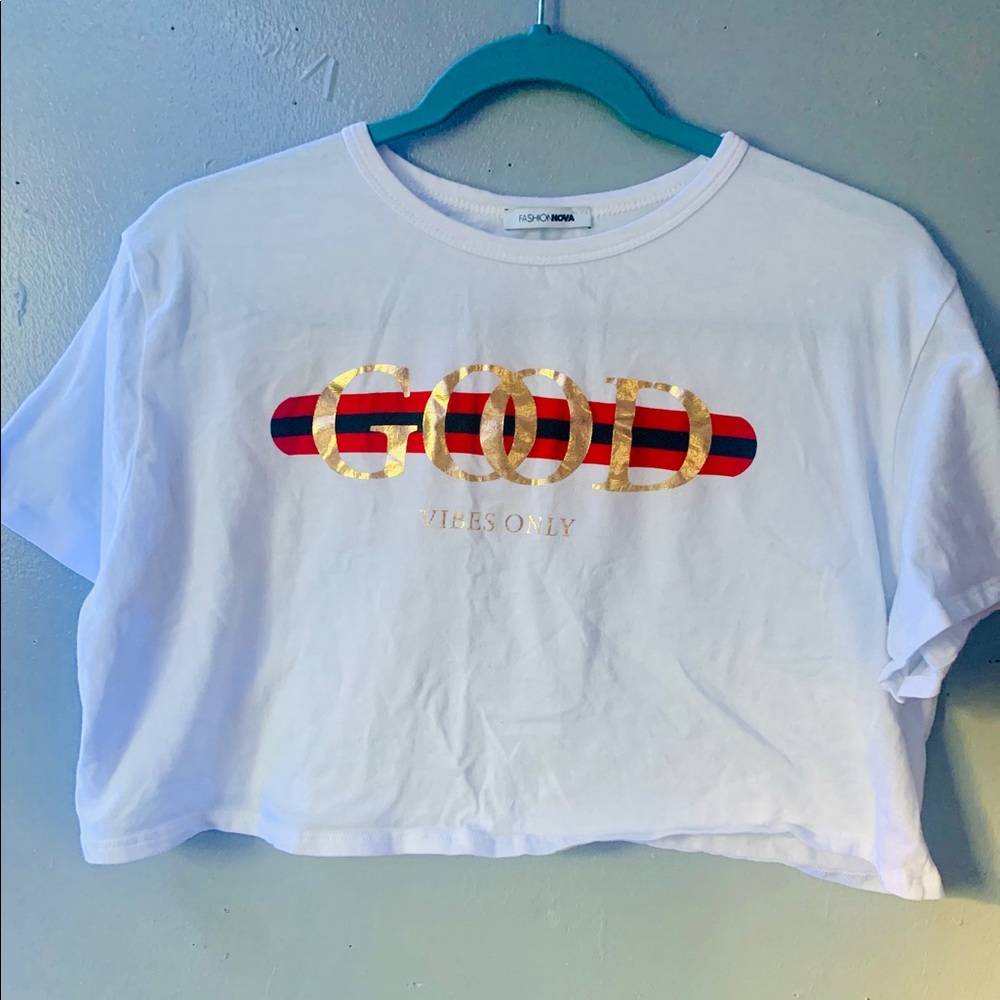 Fashion Nova White Crop Top Size XL